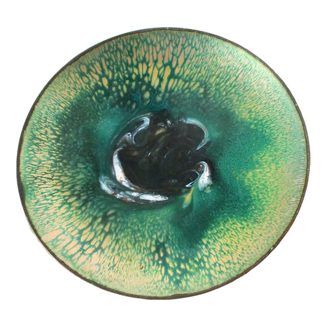Enamel Copper Tray With Splash Design For Sale