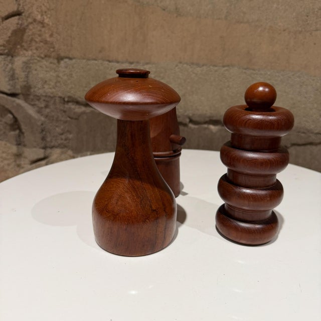 1960s Jens Quistgaard Dansk Pepper Mills Set Trio Danish Mid Century Modern For Sale - Image 5 of 10