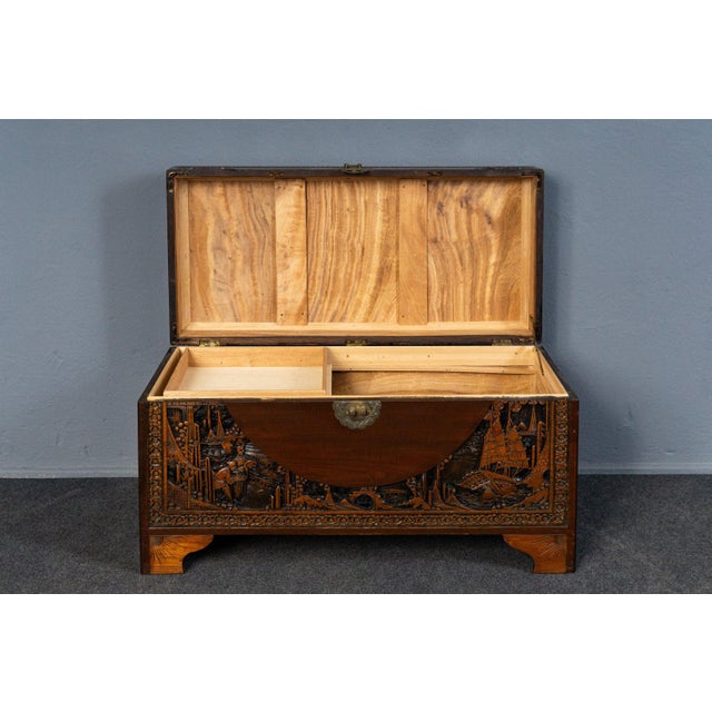 Vintage Asian Chest with Carved Feet For Sale - Image 3 of 18
