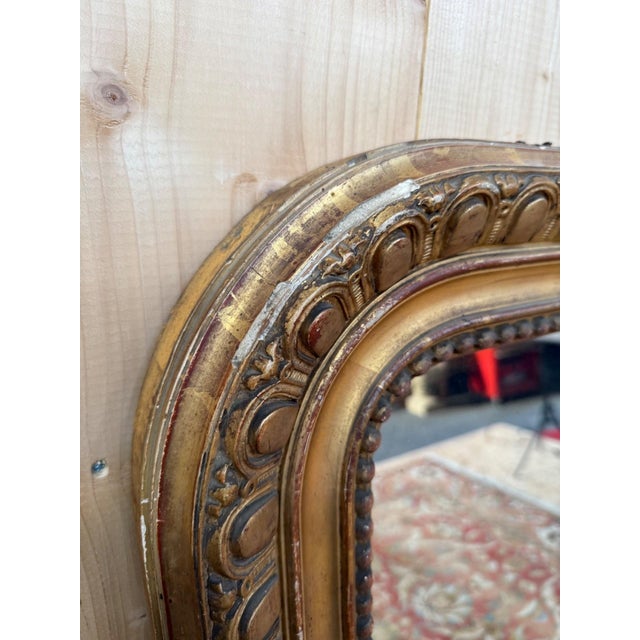 Louis Philippe Mirror Gilded with Gold Leaf, 1800s For Sale - Image 3 of 7