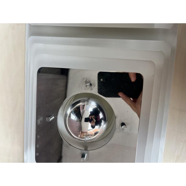 Silver Vintage Architectural Wall Lamp, 1970 For Sale - Image 8 of 15