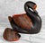Chinese Vintage Chinese Black & Red Lacquer Swan Storage Box Jar For Sale - Image 3 of 11