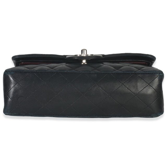 1950s Black Quilted Lambskin Small Classic Double Flap Bag For Sale - Image 5 of 9