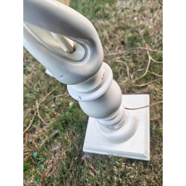 Mid 20th Century Mid-Century Modern - Michael Taylor Style - Vintage Barley Open Twist Wood Floor Lamps - Pair of 2 For Sale In Seattle - Image 6 of 13