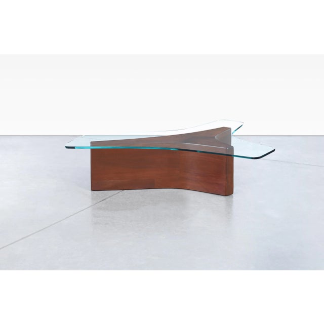 Mid-Century Walnut and Glass Biomorphic Coffee Table by Harvey Probber, 1960s For Sale - Image 9 of 12