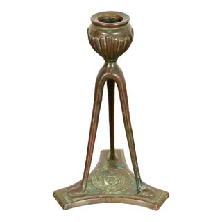 Tiffany Studios New York Bronze Candlestick, Circa 1910 For Sale
