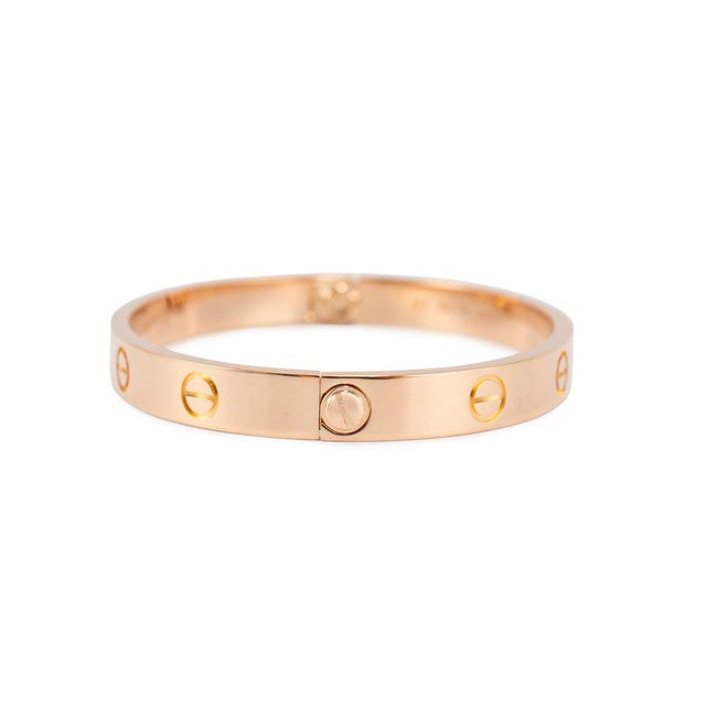 Modern Cartier Love Classic Model 18k Rose Gold Bangle Bracelet For Sale - Image 3 of 8