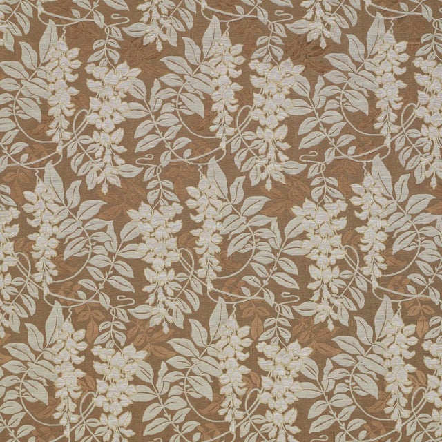 Schumacher Lucia Wisteria Fabric In Sable For Sale