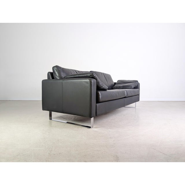 Conseta Three-Seater Sofa in Black Leather from Cor For Sale - Image 10 of 11