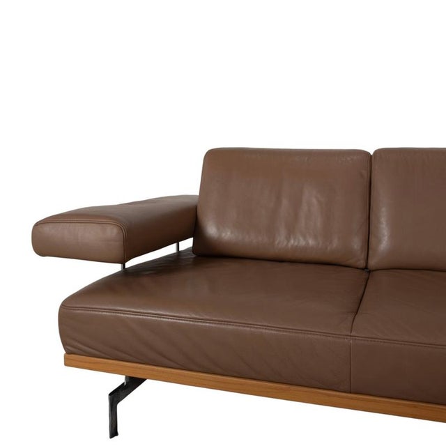 Model 24/7 Corner Sofa in Brown Leather, Wood and Chrome from Joop For Sale - Image 5 of 17