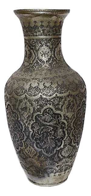 Copper Vase with Engraving, 1940s