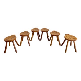 Italian Work Stools, 1950s, Set of 6 For Sale