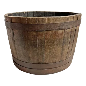 Vintage Wood Barrel Planter