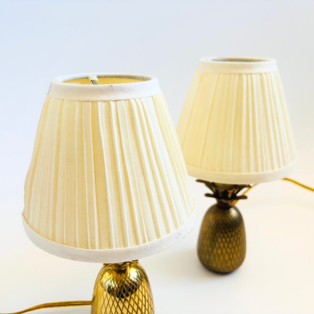 Mid 20th Century Vintage Brass Pineapple Lamps - Set of 2 For Sale - Image 5 of 11