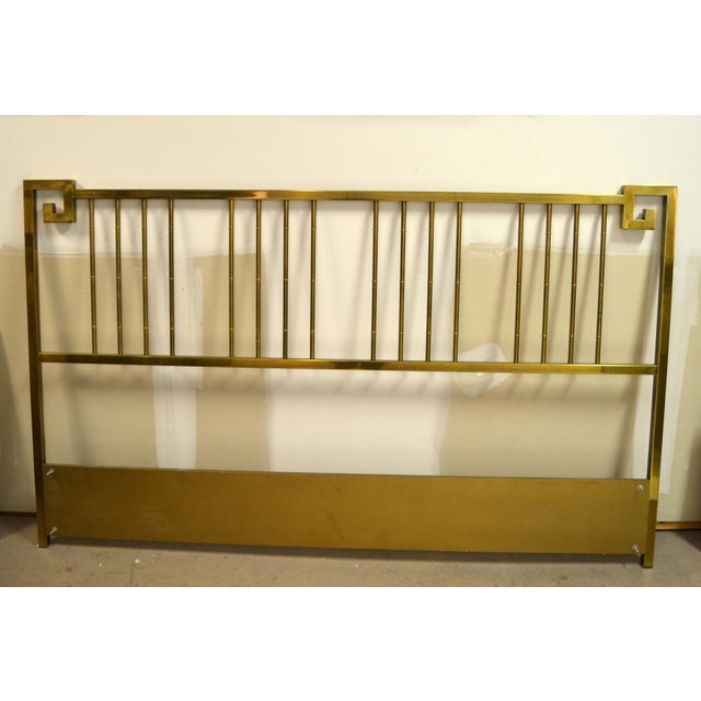 Mastercraft Mid Century Modern Greek Key Faux Bamboo Brass King Size Headboard Chairish
