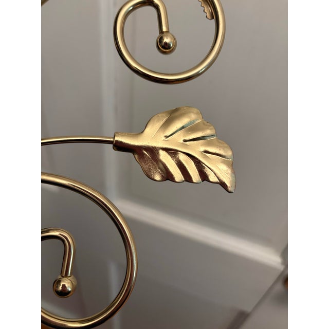 Brass Plated Scrolled Metal Wall Hanging Candle Sconce, Candelabra, Candle Holder For Sale In Charleston - Image 6 of 11