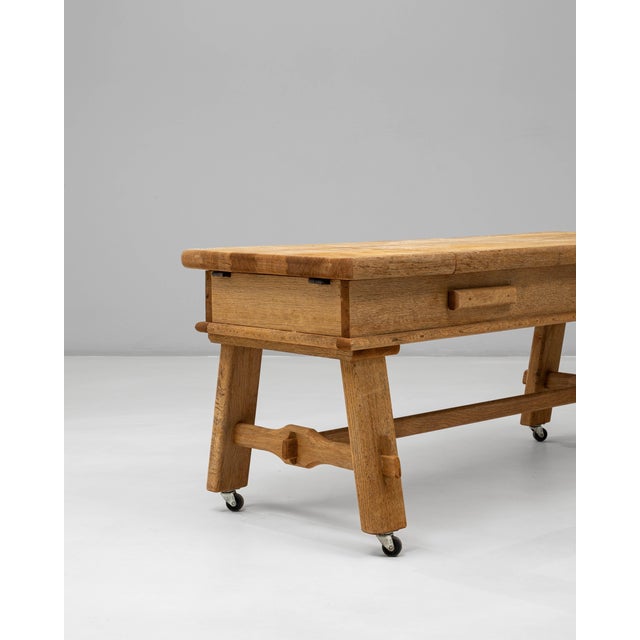 Mid 20th Century French Oak Bar Table With Hidden Storage For Sale In Greensboro - Image 6 of 18