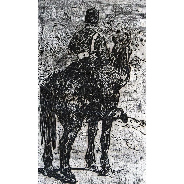 Gunner Riding - Original Etching by Giovanni Fattori - 1900 ca. 1900 ca. For Sale - Image 5 of 6