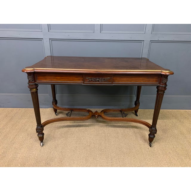 French Mahogany Library Table, 1840 For Sale - Image 11 of 16