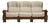 1970s French Chestnut Brown Brutalist Oak Upholstered Sofa For Sale