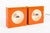 Metal Vintage Mid Century Modern Attributed to Disderot Orange Metal Wall Light Sconces For Sale - Image 7 of 10