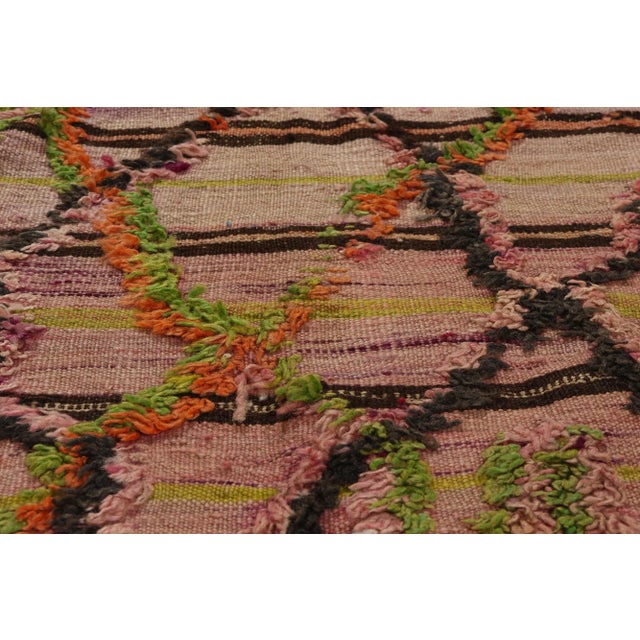 Mid 20th Century Vintage High-Low Taznakht Moroccan Rug - 04'09 X 07'02 For Sale - Image 5 of 9