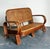 Mid 20th Century Vintage Woven Rattan Loveseat For Sale - Image 5 of 18