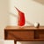 Glass Murano Style Sommerso Art Glass Vase-Red Gold-Hand Blown-Modernist-Sculptural For Sale - Image 7 of 11