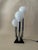 Amazing space age table or desk lamp that holds three globe bulbs. Measures 22.5” tall 7.5” wide and 7.5”deep