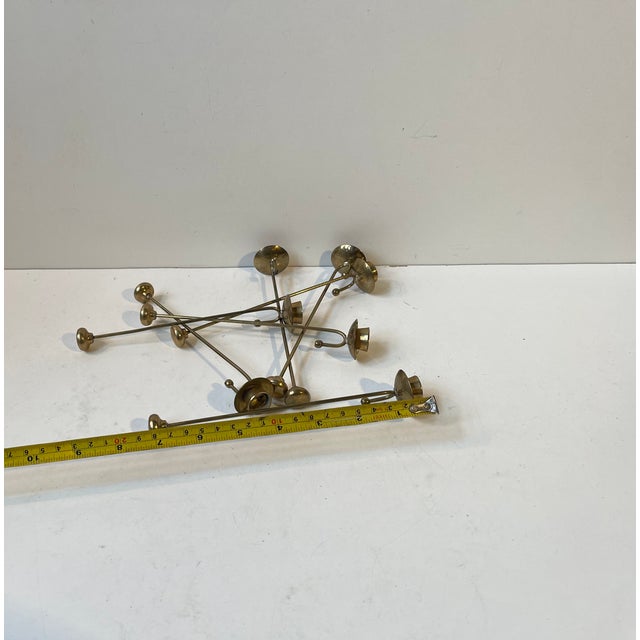 Mid-Century Scandinavian Brass Christmas Tree Candleholders, 1960s, Set of 7 For Sale - Image 6 of 8