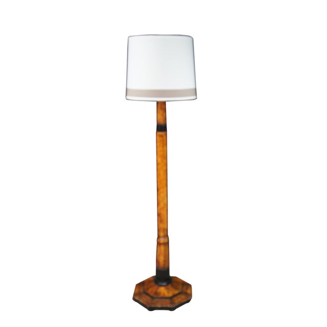 An exceptional Swedish Art Deco floor lamp from the celebrated Swedish Grace era, circa 1930s. This striking piece...