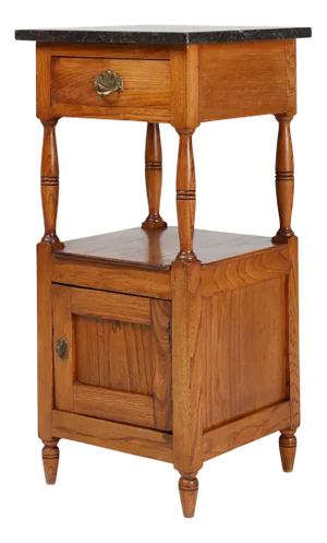 Art Deco French Night Stand with Blue Stone Top, 1920s