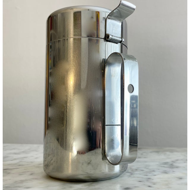 Vintage Guzzini G-Plus Stainless Steel Thermal Milk Jug / Small Carafe For Sale - Image 9 of 9