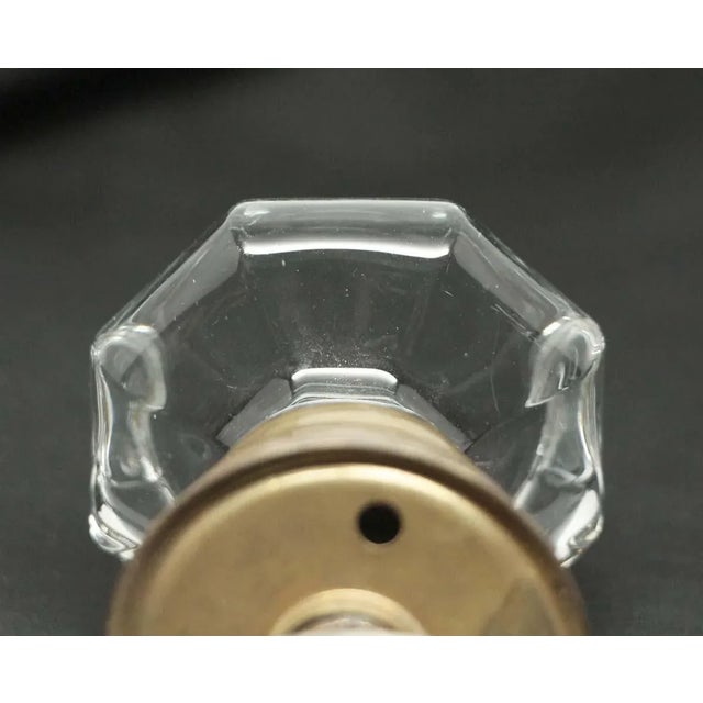 Mid 20th Century Fixed Base Octagon Style Glass Knob Set - 2 Pieces For Sale - Image 6 of 6