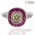 GIA 18K 750 Solid White Gold Natural Diamond and Ruby Engagement Ring Metal Type: 18k Solid White Gold Total Item Weight:...