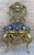 Gold 1930s Italian Rococo Style Giltwood Chair with Rich Blue Damask Upholstery For Sale - Image 8 of 18