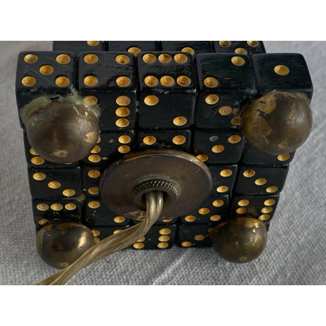 White Vintage Dice Table Lamp For Sale - Image 8 of 10