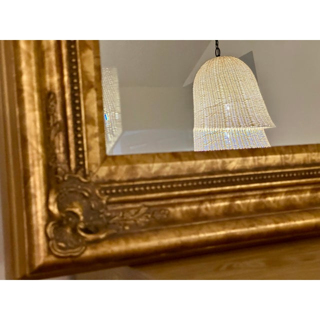 French Large Vintage Louis XVI Style Ornate Giltwood Wall Mirror For Sale - Image 3 of 10