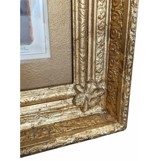 Gold Vintage Spanish "Matador" by Sunol Alvar in Ornate Gilded Gold Wooden Frame For Sale - Image 8 of 12