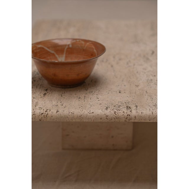 Architectural Rectangular Travertine Coffee Table, 1970s For Sale - Image 6 of 14