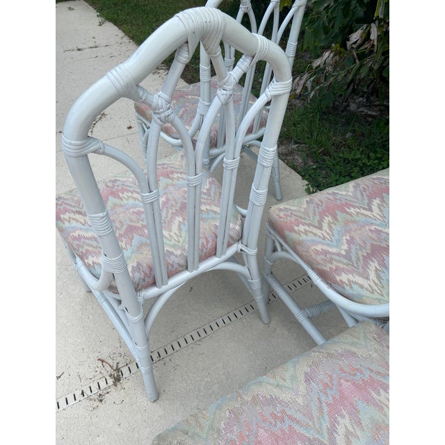 Vintage Henry Link for Lexington Rattan Cathedral Dining Chairs - Set of 6 For Sale - Image 13 of 15
