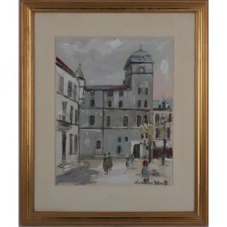 Maurice Utrillo, Les passants sur la place, Lithograph For Sale