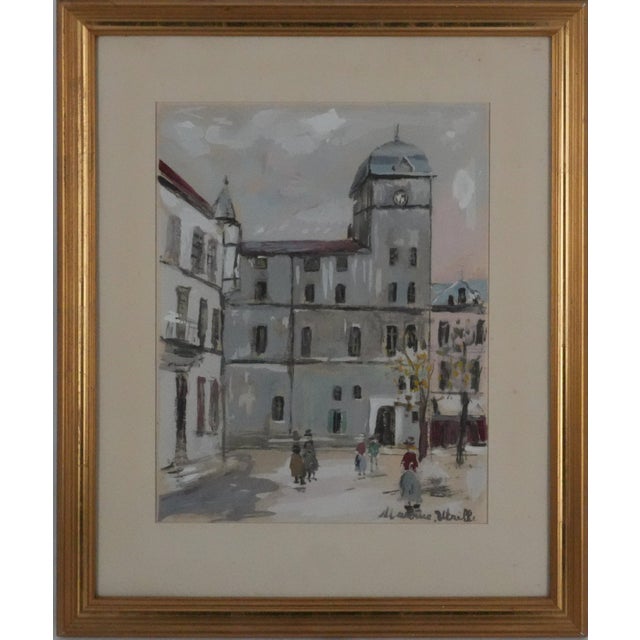 Maurice Utrillo, Les passants sur la place, Lithograph For Sale