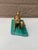 Metal Antique Gilt Bronze Hunting Fox Statue on Malachite Base, Early 20th Century For Sale - Image 7 of 10