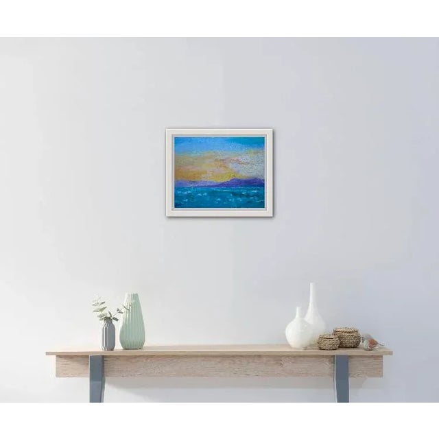 Blue "View from Our Lanai" Modern Seascape Oil Painting For Sale - Image 8 of 12
