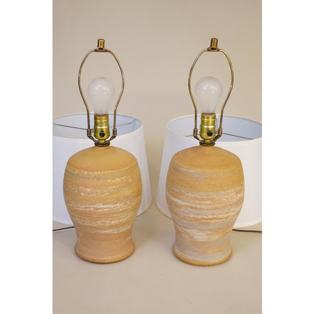 Terra Cotta 1970s Southwestern Terra Cotta Ceramic Earthenware Art Pottery Table Lamp For Sale - Image 8 of 9