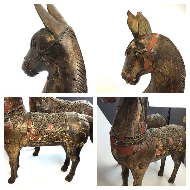 Museum Tibetan Wood Horses - a Pair For Sale - Image 10 of 13