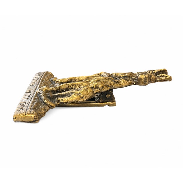 Traditional Vintage Brass Alsatian Wolf Dog Door Knocker | German Shepherd Architectural Hardware For Sale - Image 3 of 5