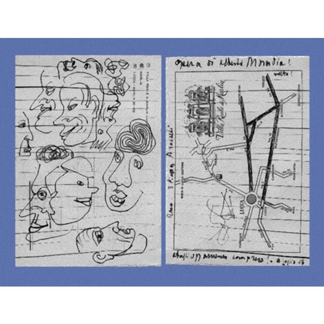 Ticket a map to reach the Villa Reale in Lucca, Countess Pecci-Blunt's country residence . With sketches and notes by the...