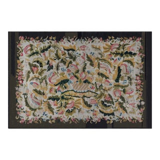 1920s English Needlepoint Rug with Verdure-Inspired Botanical Motif For Sale